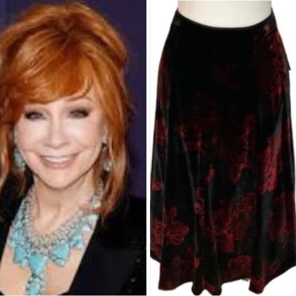 NWT Reba Black & Red Midi Skirt Size 16 - Picture 9 of 9